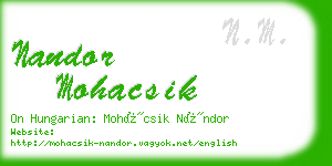 nandor mohacsik business card